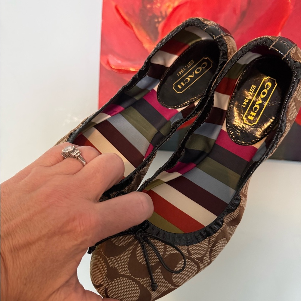 Coach Women's Multicolor Patterned Flats